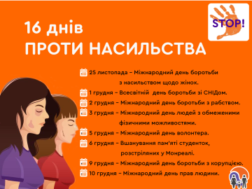 В Україні стартувала кампанія «16 днів проти насильства»